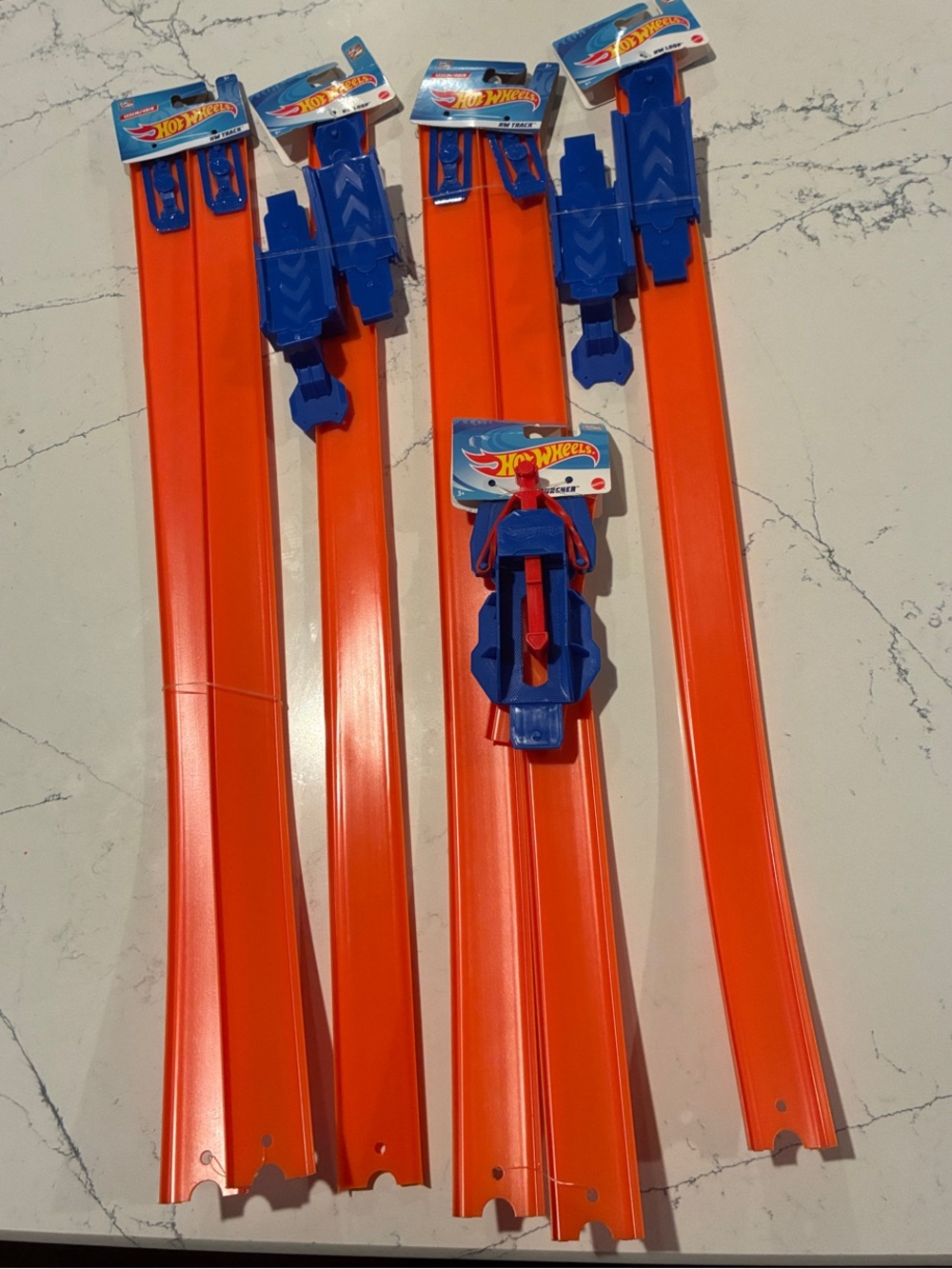 Hot Wheels Orange and Blue Track Launcher Pack all 5 packs